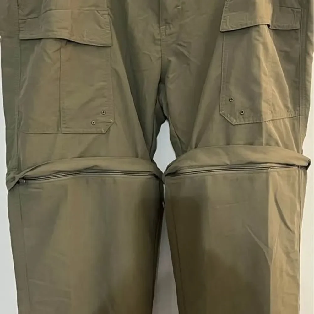 World Wide Sportsman Pants Men XL/30 Convertible Shorts Olive Fishing Zip Off